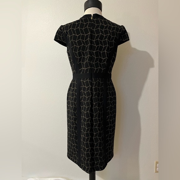 Black and tan Geometric Midi Dress, women’s size 10 - Picture 2 of 3